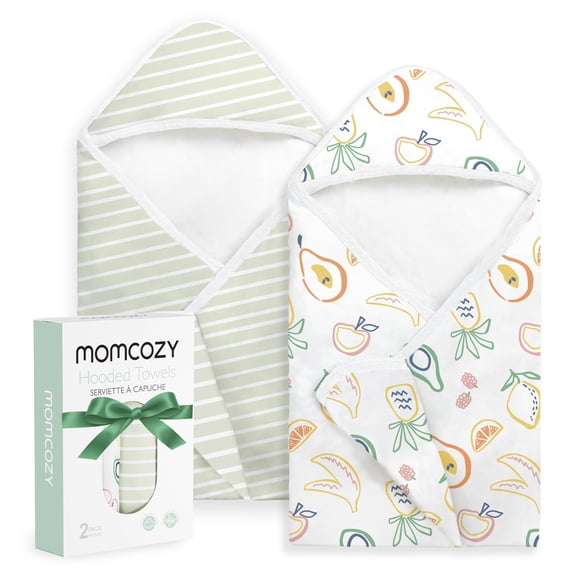 Toalla de bebé con capucha Momcozy, ultrasuave y absorbente, 35 x 35 cm