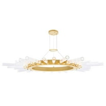 CWI Lighting Collar 28 Light Contemporary Metal Chandelier in Satin Gold
