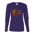 thumbnail image 2 of Wild Bobby, Basketball Fingerprint It's In My DNA, Sports, Women Graphic Long Sleeve Tee, Purple, Small, 2 of 5