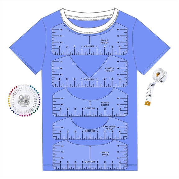 Qilidiba Tshirt Ruler Guide for Vinyl Alignment, T Shirt Rulers to Center Designs, Measurement Template, Craft Sewing Supplies
