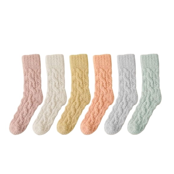 LKJYER Women Fuzzy Slipper Socks Winter Microfiber Soft Cozy Plush Fluffy Socks Warm Comfy Thermal Home Sleeping Socks