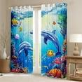 thumbnail image 2 of Erosebridal Marine Dolphin Curtains for Living Room,Ocean Wildlife 30%-50% Blackout Curtains Set of 2 (38x45),Marine Decoration, 2 of 6
