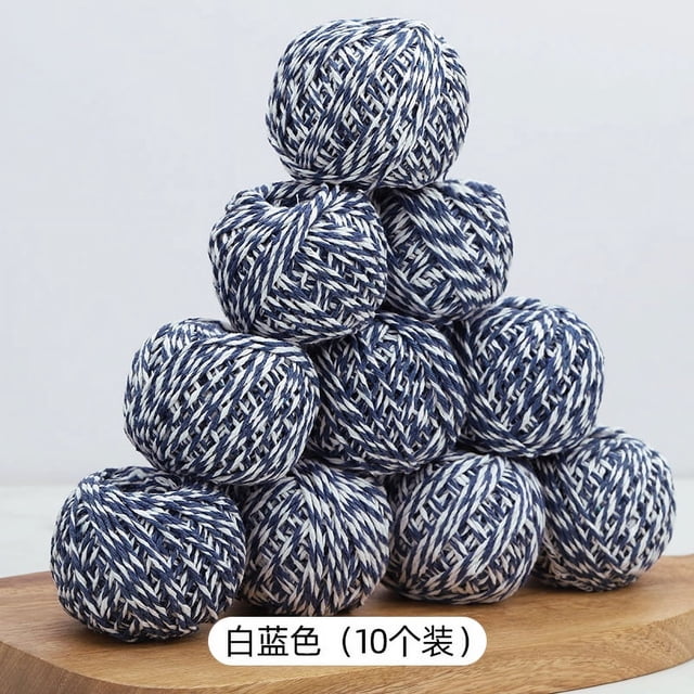 Zhuge Cordel, 10 rollos de 1,5 mm, para manualidades, exhibición de imágenes y adornos, cordel festivo para envolver regalos (cada uno de 229 pies), azul y blanco
