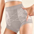 thumbnail image 6 of Womens Butt Lifting Panties High Waisted Full Coverage Briefs Solid Color Soft Stretchy Underwear Sleepwear Gray 3XL, 6 of 6