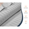 thumbnail image 3 of SGI Bedding Egyptian Cotton Top Split Sheet Set Stripe Adjustable Bed 32" Split Head King 600 TC 15" Deep Light Grey, 3 of 9