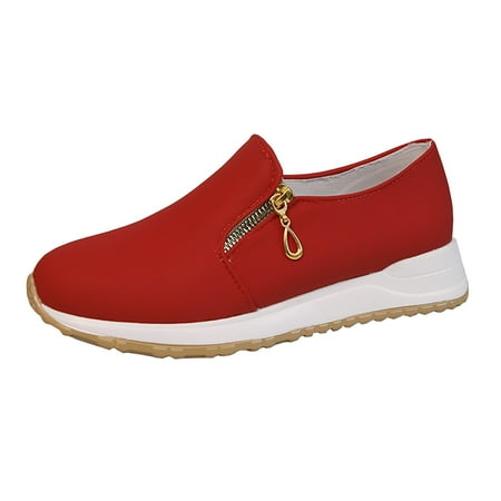 

Up to 30% off! Kukoosong Womens Comfort Flats Womens Shoes Slip-On Comfort Fashion Comfortable for Walking Sneakers Slip on Casual Shoes for Women Red 43