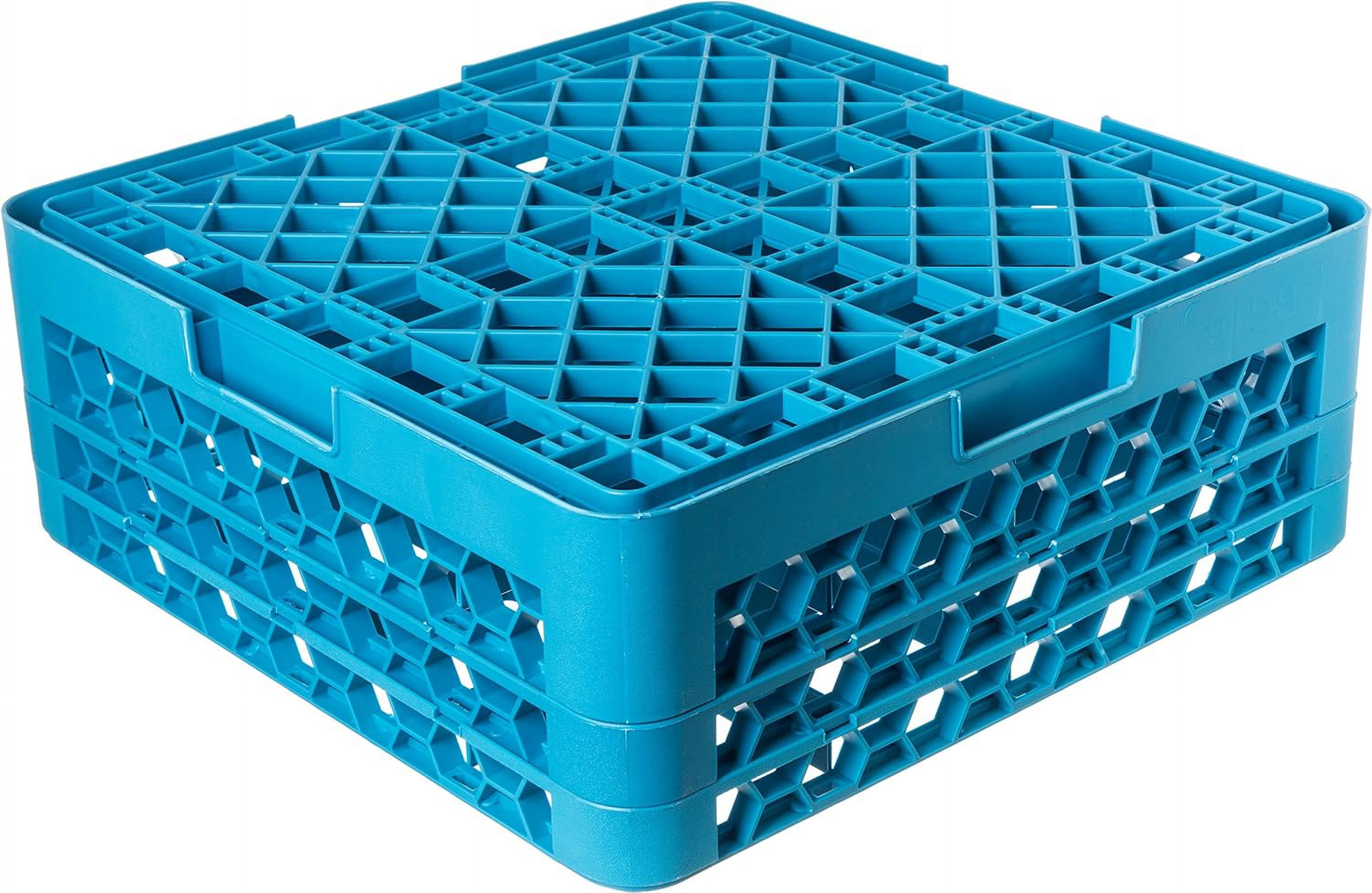 Carlisle FoodService Products RG FBA_RG Compartment Glass Rack with 2 Extenders, 7.12", Blue