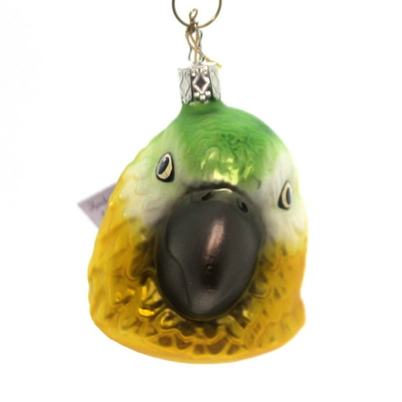 Inge Glas Golden Tropics Glass Parrot Bird Ornament 109316