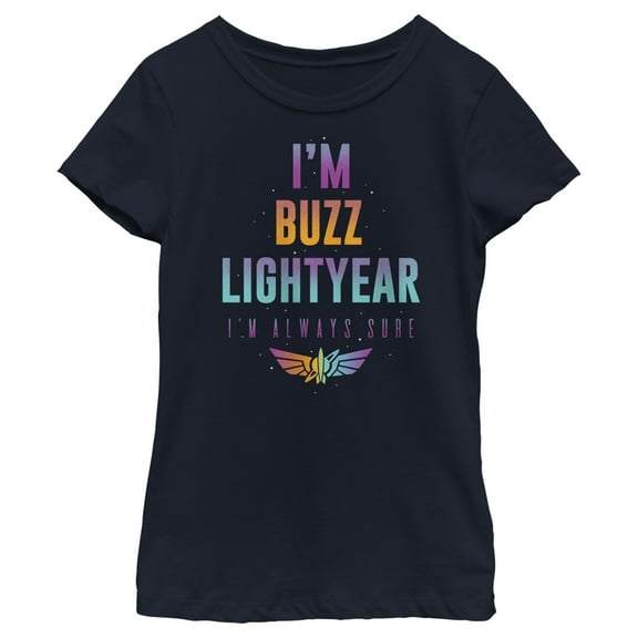 Girl's Lightyear I'm Buzz Lightyear I'm Always Sure Graphic Tee Navy Blue X Large