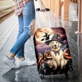 thumbnail image 3 of Spooky Halloween Night Witch Golden Retriever Glowing Pumpkins Travel Luggage Cover Goldens Dog Lover Gifts Idea Suitcase Dust Protective Decor - 12015, 3 of 5