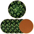thumbnail image 2 of Saint Patrick's Day Set of 6 Round Microfiber Leather Coasters, 11x11 cm/4.3x4.3 inch Drink Coasters for Table Home Decor, 2 of 6