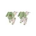 thumbnail image 2 of Cjfdfy Newborn Baby Boy Forest Animal Fall Outfits Cutest Critter in the Woods Print Long Sleeve Romper Pants With Hat 3pcs Infant Cute Coming Home Outfit 0-12M, 2 of 9