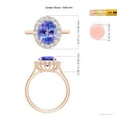thumbnail image 4 of ANGARA Natural 2.9 ct Tanzanite Engagement Ring with Floral Diamond Halo in 14K Rose Gold for Women (Size-10x8mm) | December Birthstone, Anniversary, Jewelry Gift for Women | Natural Tanzanite Ring, 4 of 8