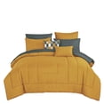 thumbnail image 2 of 9-Piece Mustard Yellow & Teal Comforter Set, Luxury Bedding with Sheets and Decor Pillows, King, 2 of 4
