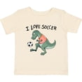 thumbnail image 3 of Inktastic I Love Soccer-Dinosaur in Orange Boys or Girls Baby T-Shirt, 3 of 5