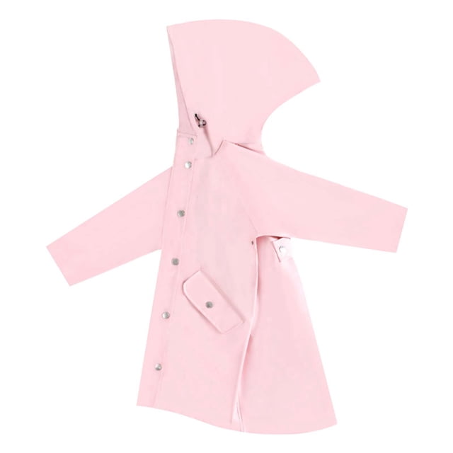 MIASHUI Poncho Imperméable pour Enfants Léger Réutilisable avec Capuche pour École Extérieur, Rose, 9-10 Ans