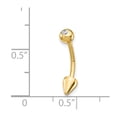thumbnail image 3 of 14K Yellow Gold Naval Jewelry 18 mm 4 14K CZ Cone Belly Ring, 3 of 3