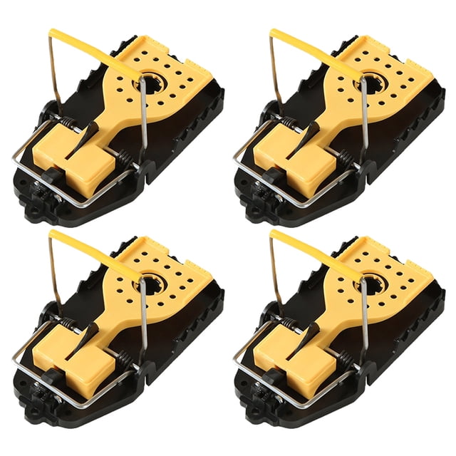 Trampas para atrapar ratas, trampa para ratones reutilizable y resistente para exteriores (4 piezas S)