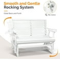 thumbnail image 6 of VINGLI Outdoor Glider Wood Patio Chair with Cup Holders, Outdoor Bench Glider Loveseat with Smooth Rocking Mechanism, Heavy Duty 800 LBS, White, 6 of 14