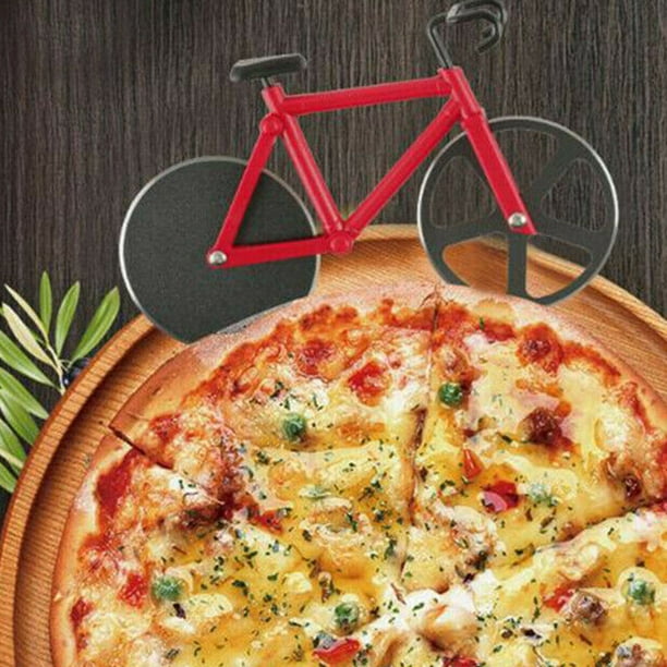 Yingyy Bike Pizza Slicer Dual Slicing Wheel Bicycle Shape Pizza
