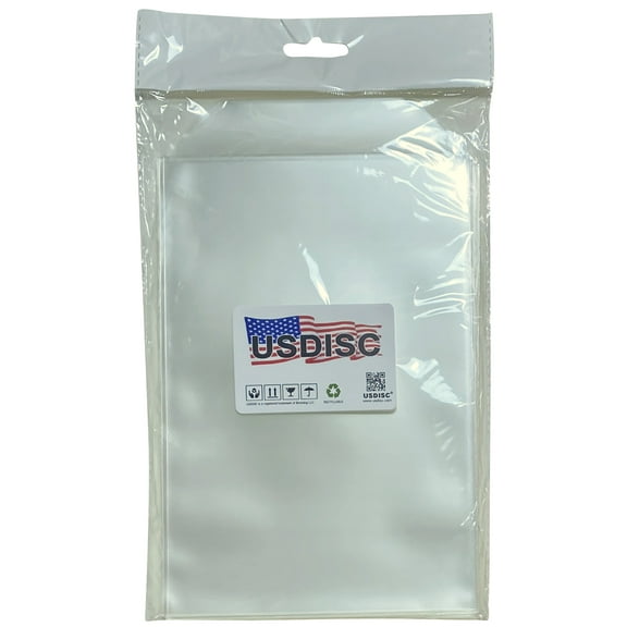USDISC Storage Pockets 5.625 x 8.5, Flap, 4mil Stamp & Die, Clear, Pack Of 200
