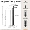 thumbnail image 5 of Standing Towel Rack with Marble Base, 3-Tier Towel Rack Stand for Bathroom Floor, Towel Racks for Large Bath Towel & Hand Towel, 18/8 Stainless Steel Matte Black,, 5 of 6