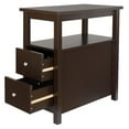 thumbnail image 4 of Narrow End Table with 2 Drawers Sofa Side Table & Open Storage Shelf for Office Living Room Bedroom Bedside, Espresso, 4 of 9