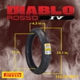 thumbnail image 2 of Pirelli Diablo Rosso IV 110/70 ZR 17 54H M/C Front & 15/60 ZR 17 66W TL Rear Motorcycle Tire Set - High Performance, Durable for Super Sport Bikes with Keychain, 2 of 9