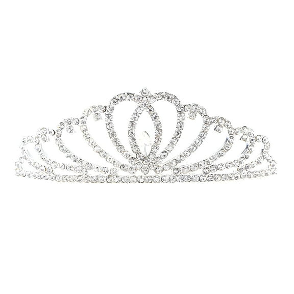 TELOLY Heart Shape Tiara Crown Sparkling Rhinestone Tiara Wedding Pageant Tiara Crown Bridal Hair Accessories