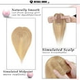 thumbnail image 4 of MY-LADY Woman 100% Remy Real Topper Human Hair Hair Extensions Natural Daily Hair Wigs Straight Hair Piece #24 Natural Blonde 10inch, 4 of 8