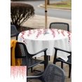 thumbnail image 5 of Outdoor Tablecloths with Umbrella Hole & Zipper, Red Polka Dots 54x54 Inch Square Tablecloths, Vintage Abstract Art Watercolor Waterproof Table Cloth, Patio/Pool/Picnic Table Covers, 5 of 8