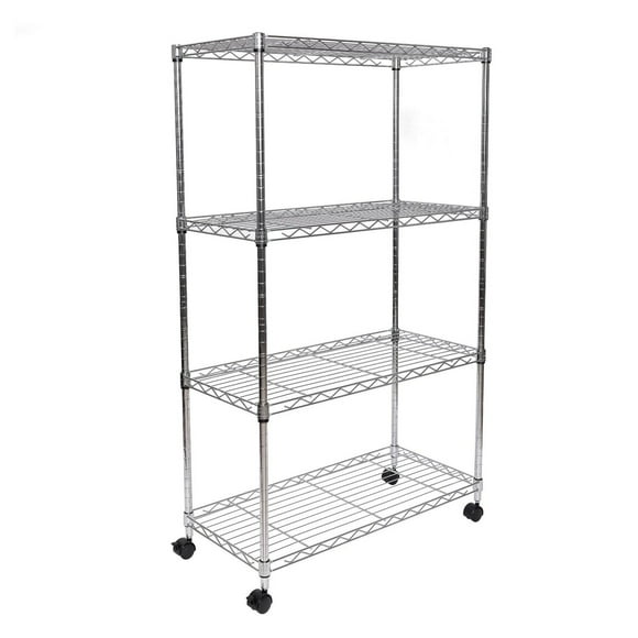 4-Tier Steel Wire Shelving with Caster 30"W x 14"D x 48"H