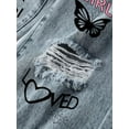 thumbnail image 5 of OYYN Girls' Printed Wide Leg Jeans Casual 7-14Y Y2K Style Distressed Denim Trousers Streetwear, 5 of 6