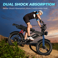 thumbnail image 5 of 20" Fat Tire Electric Bike for Adults, 1500W Peak 31mph 45-65miles Range 48V 15.6Ah Removable Battery E Mountain Bike with Free Phone Mount, Long Seat, 5 of 11