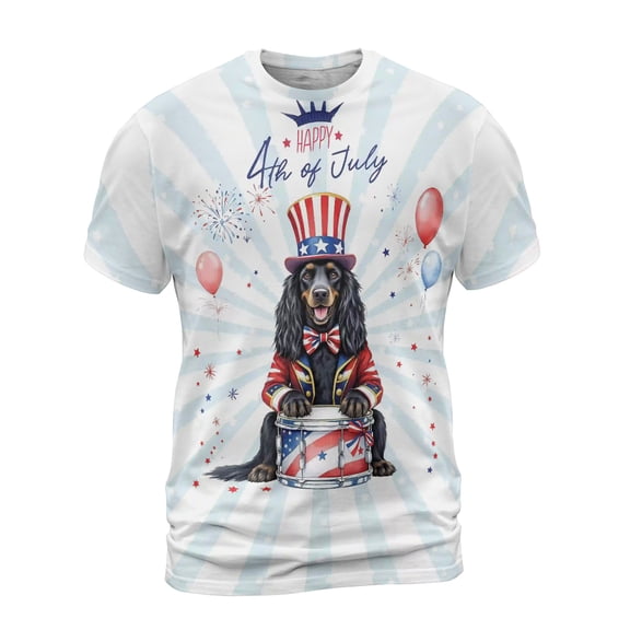Happy 4th of July Patriotic Afghan Hound Marching Band Uniform Balloons Fireworks All Over Print 3D Shirt Unisex Merch Dog Lover - 13009