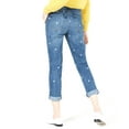 thumbnail image 2 of maison Jules Womens Polka Dot Boyfriend Fit Jeans, Blue, 0, 2 of 3