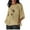 Brown, variant on Jewelreauty Women Oversized Patchwork Shirts 3/4 Sleeve Crewneck Casual T-Shirts Summer Elbow Length Tops with Pocket (S, Black)