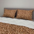 thumbnail image 2 of Animal Print Comforter & Sham Bedding Set, Repeating Animal Skin Pattern and Hidden Hearts, 3 pcs Duvet Set Microfiber Filling Quilt, 5 Sizes, Peach Chocolate, by Ambesonne, 2 of 4