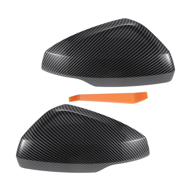 Cubierta de espejo retrovisor lateral del conductor y pasajero para Audi A1, par de fibra de carbono negra
