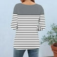 thumbnail image 5 of JTZGDY 3/4 Sleeve Tops for Women Dressy Casual Summer V Neck Floral Pattern Graphic T-Shirts Loose Fit Comfy Tunic Blouse for Leggings Gray#01 XXXL, 5 of 7