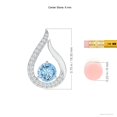 thumbnail image 3 of ANGARA Natural Floating Aquamarine Tulip Pendant with Diamonds in 14K White Gold for Women (Size-6mm) | March Birthstone, Birthday, Anniversary, Jewelry Gift for Women | Natural Aquamarine Necklace, 3 of 8