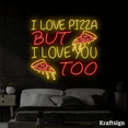 thumbnail image 3 of Craftnamesign I Love Pizza I Love You Too LED Neon Sign, Pizza Shop Decor, 3 of 4