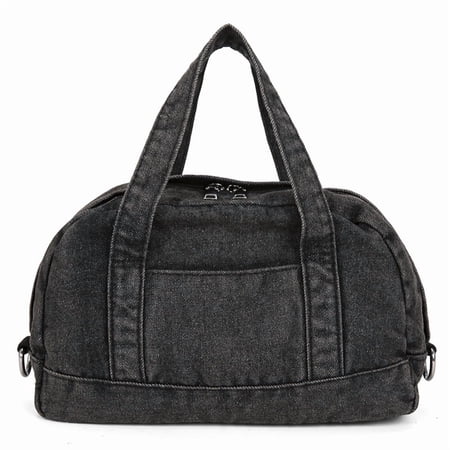 Handbag Shoulder Bag Messenger Bag for Women Girls Denim Mini Satchel with Contrast Stitching Multiple Compartments Zipper Closure Adjustable Strap Cute Casual Style for Daily Commute School Shopping