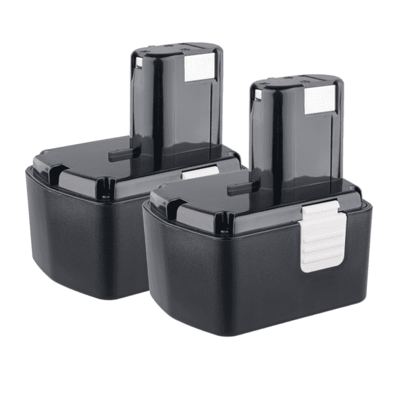 2 Pack for HITACHI EB14B 14.4V 4800mAh  NI-MH Power Tool Battery Set， EB1414S EB1424，Black