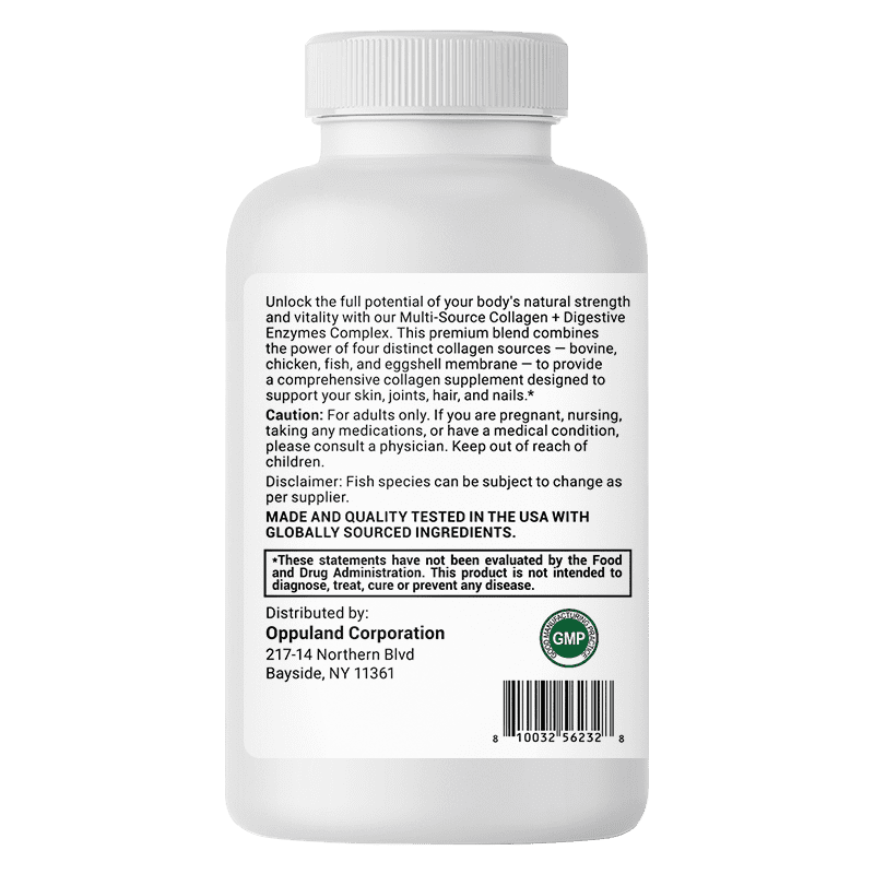 Oppuland Gold Ultra Collagen – Types I, II, III, IV, V – 150 Capsules | Multi Collagen Complex with Kollagen I.V.X™ | Hair, Skin, Nails, Joints & Digestion Support Supplement