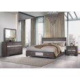 thumbnail image 4 of Modern Sparkle Grey Nightstand with 3 Drawers & Jewelry Storage, 4 of 5