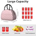 thumbnail image 5 of Pink and White Checkered Pattern Insulated Lunch Bag,Leakproof Large Capacity Lunch Box for Work,Picnic or Travel,11.4 X 6.7 X 8.3 Inches, 5 of 6