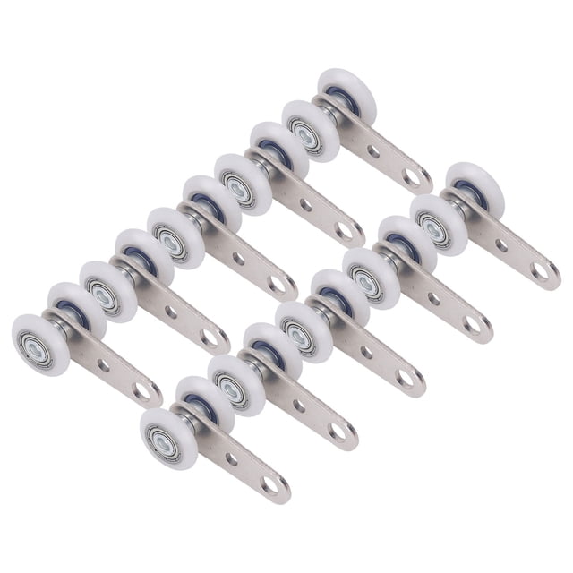Rueda De Polea, Polea De Doble Rueda De Nailon De Acero Inoxidable De 19 Mm De Diámetro, Ligera, 10 Piezas De 44 Mm De Longitud, Fácil Instalación Para Puertas Correderas
