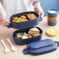 thumbnail image 1 of Lonchera Termica 2 Capas Bento Box 1550ML Contenedores de Almacenamiento Para Niños Picnic Escolar Likrtyny, 1 of 9
