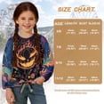 thumbnail image 7 of Xixirimido Halloween Jack-o-lantern Pattern Girls Long Sleeve Shirts Casual T-shirt Loose Fit Tunic Tops Crewneck Tie-hem Blouse Tees for Fall Winter, Size 7-8, 7 of 7